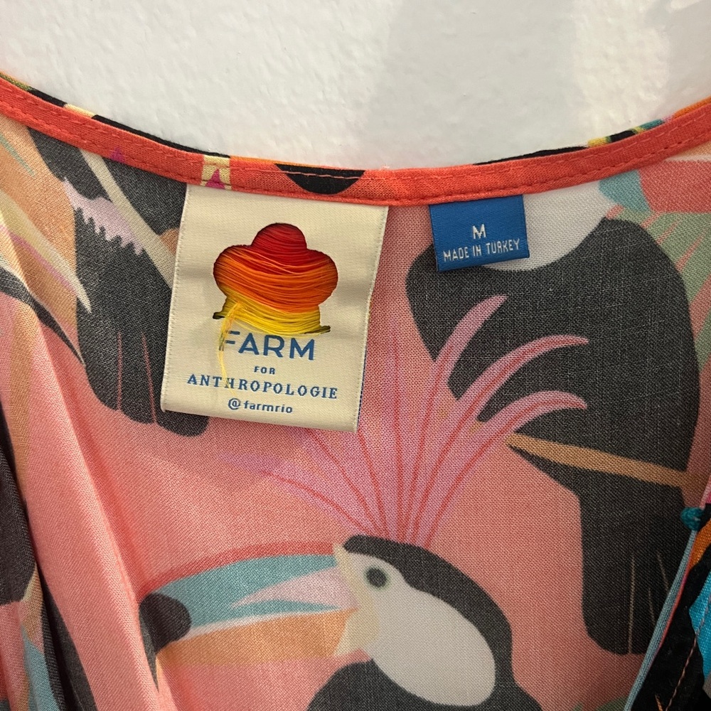 Anthropologie FarmRio Multicolor Toucan Dress